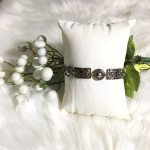 Geometric Circle & Rectangle Artisan Bracelet